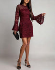 Bell Sleeve Lace Hip Dress