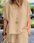 Loose Short Sleeve Shorts Two Piece-Set