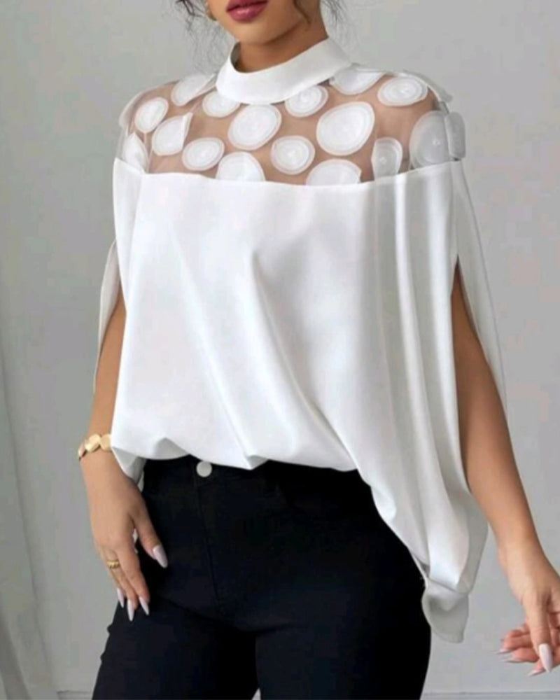 Shoulder Cutout Elegant Sleeves Top