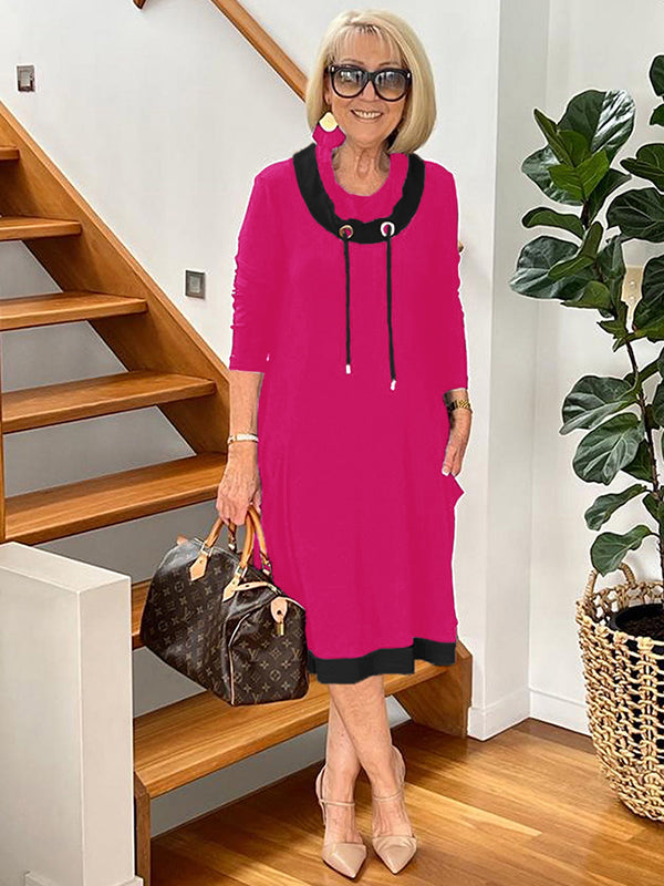 Side Pockets Mid-length Dress
