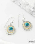 Boho Saturn Earrings Turquoise & Gold