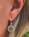 Boho Saturn Earrings Turquoise & Gold