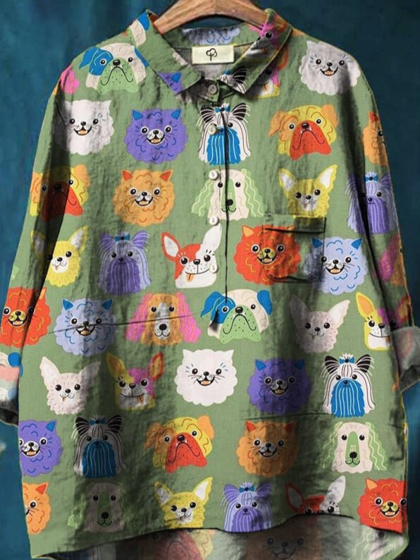 Puck Dog Art Shirt with Bold Design