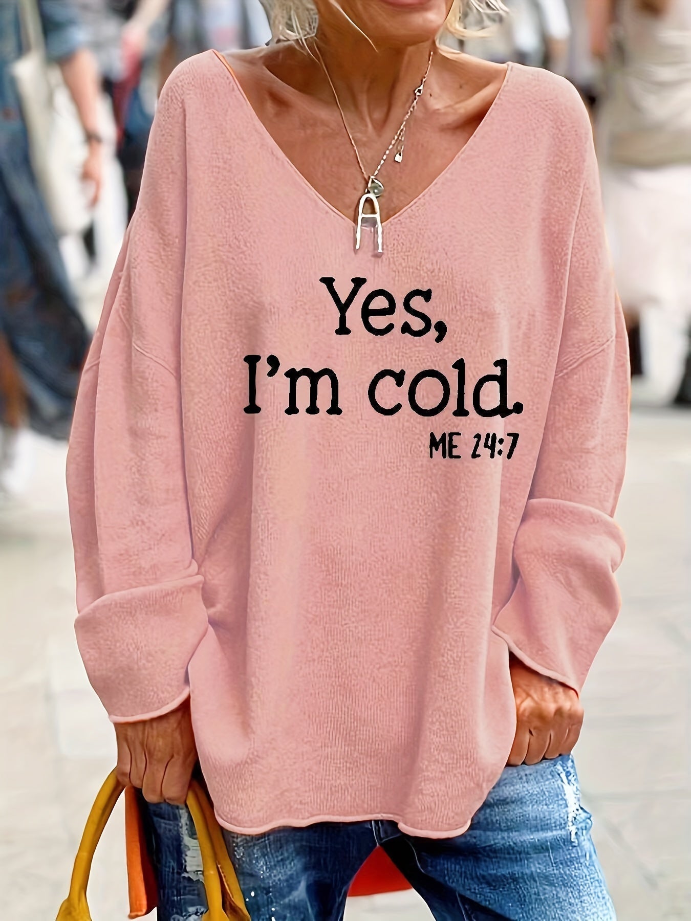 Women’s Plus Size V-Neck Knit Sweater