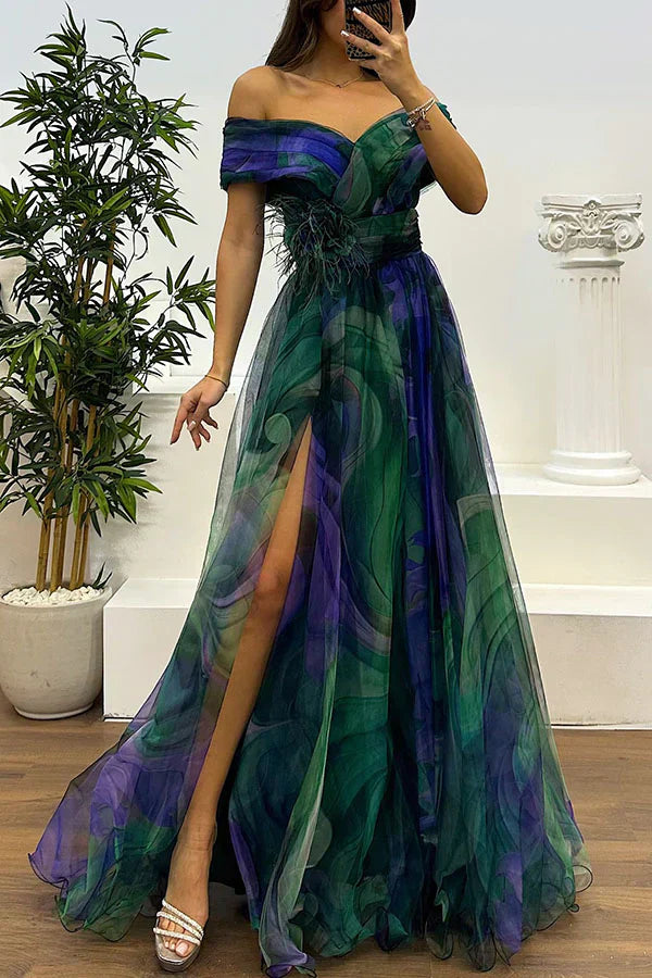 Elegant Off-Shoulder Maxi Dress