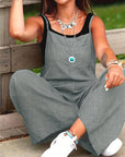 Casual Wide Leg Overalls With Pockets