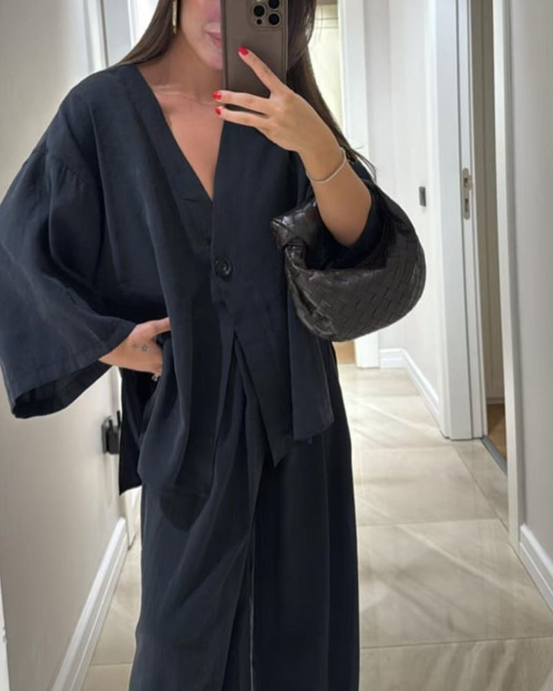 Comfortable V-Neck Casual Two-Piece Set