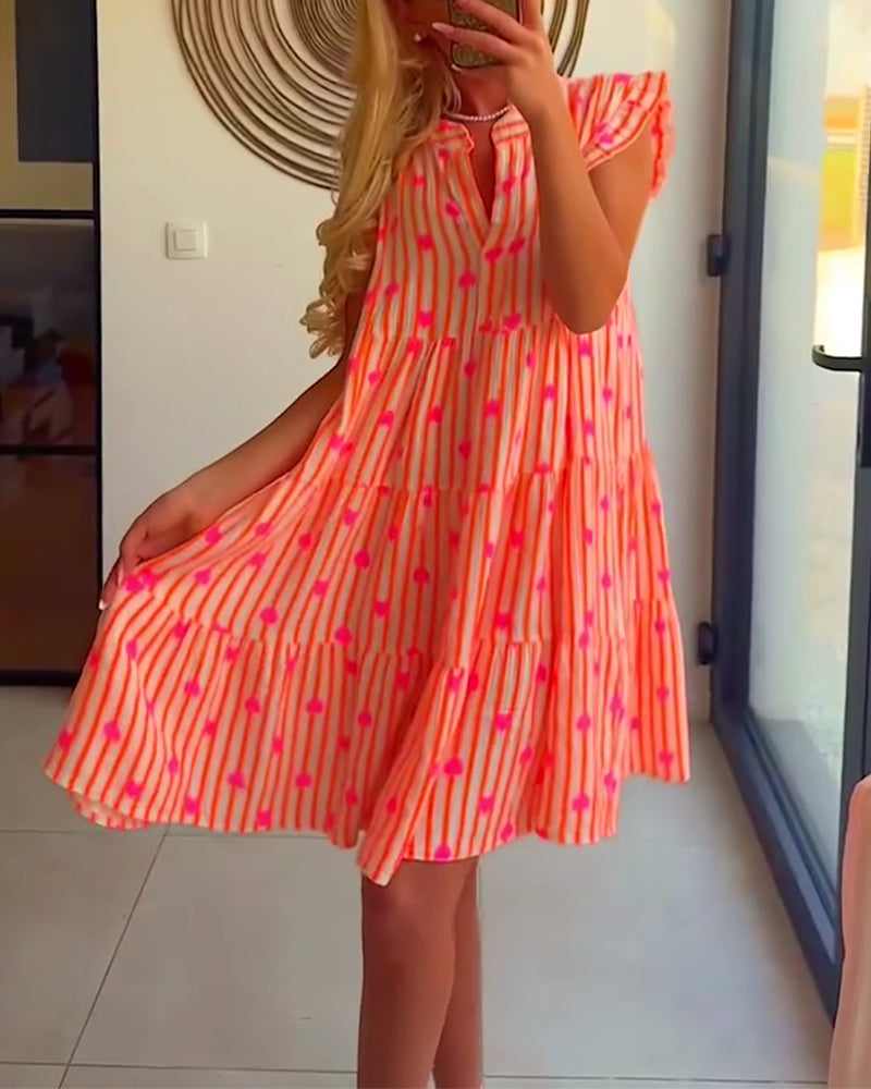 Plunge Neck Boho Dress