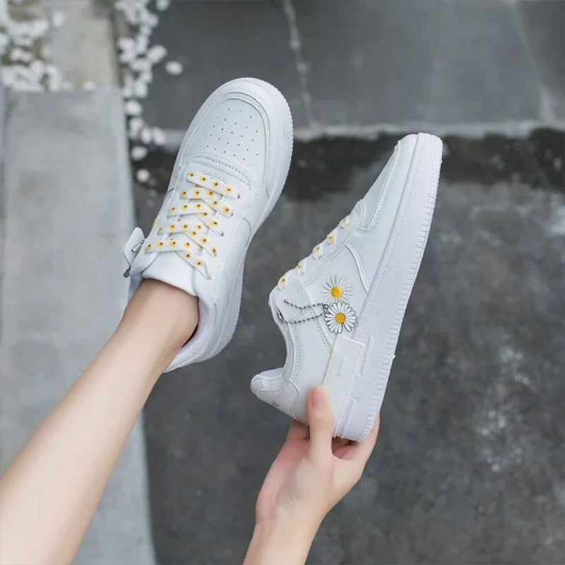 Birdie - Korean Lace-up Flat Sneakers