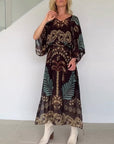 Bohemian V-Neck Loose Dress