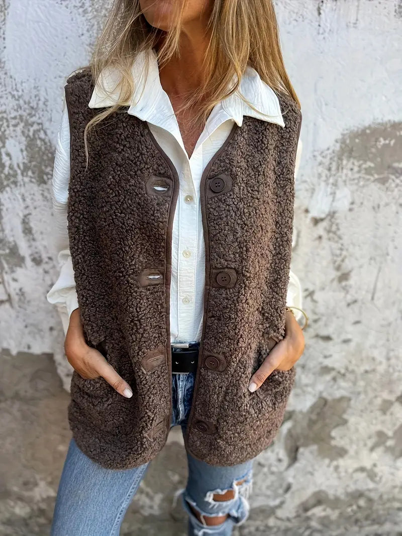 Women's Casual Sleeveless Vest Jacket