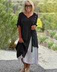 Asymmetric Short Sleeve Dress