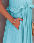 Soft Ruffle Casual Dress – Lightweight, Flowy Summer Style Perfect for Travel & Everyday Elegance