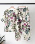 Floral Print Round Neck Two-Piece Set