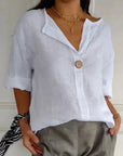 Modern Fit Casual V Neck Blouse