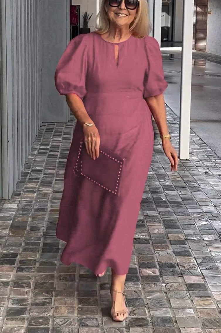 Elegant Dress with Statement Puff Sleeves