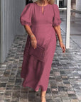 Elegant Dress with Statement Puff Sleeves