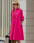 Long Sleeve Pocket Mid-Length Dress