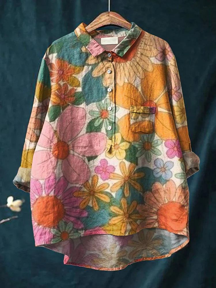 Layla Floral Art Shirt with Soft Print