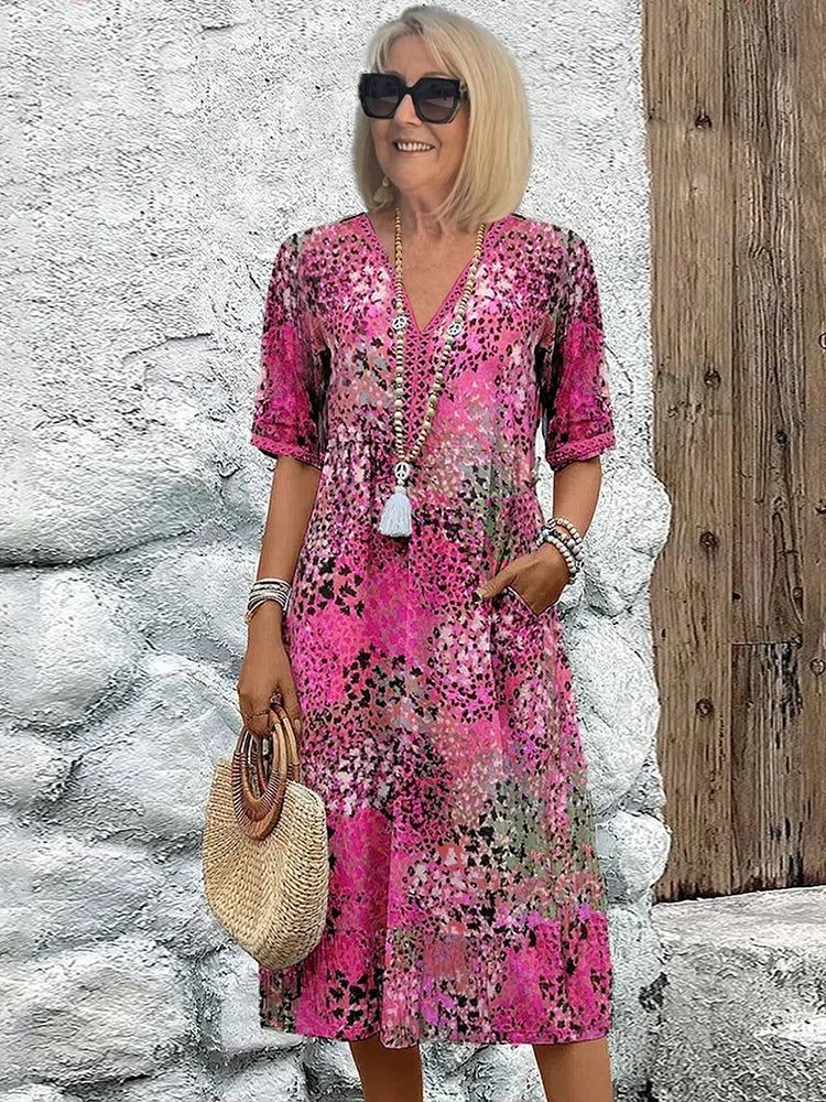 Trendy Summer Dress with Delicate Leopard Lace