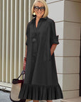 Black Loose Long Sleeve Dress