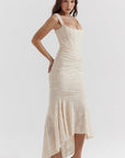 Sleeveless Ruched Bodycon Evening Dress