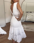 Casual Tank Dress with Elegant Lace V-Cut