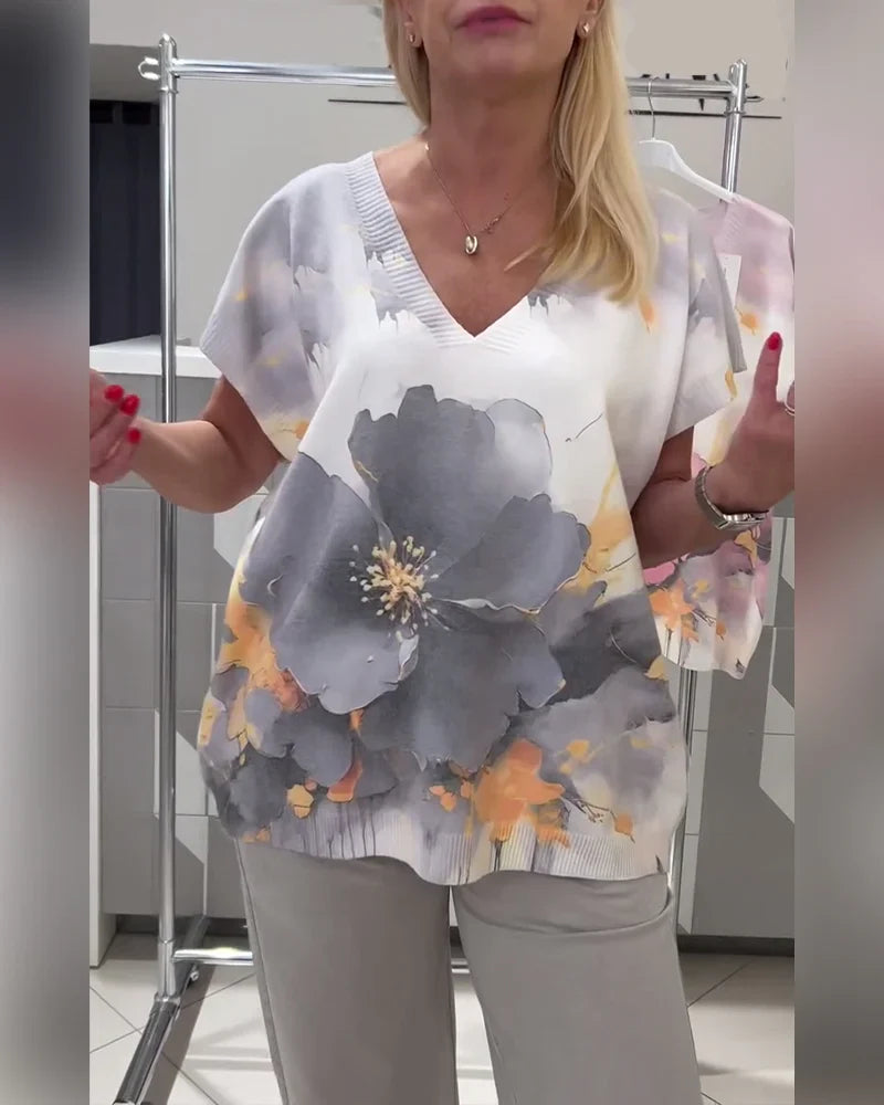 V-Neck Short-Sleeved Top