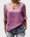Blouse with Deep Neckline – Soft-Touch Statement Piece for Elegant Evenings or Weekend Styling