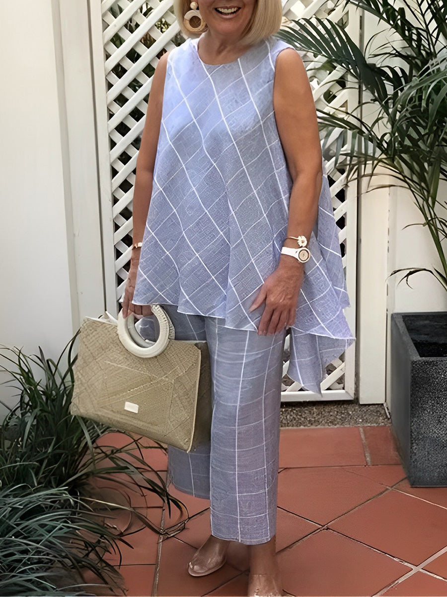 Casual Sleeveless Two-Piece Set