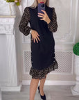 Elegant Shift dress with Color Block