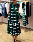 Round Neck Sleeveless Printed Dress