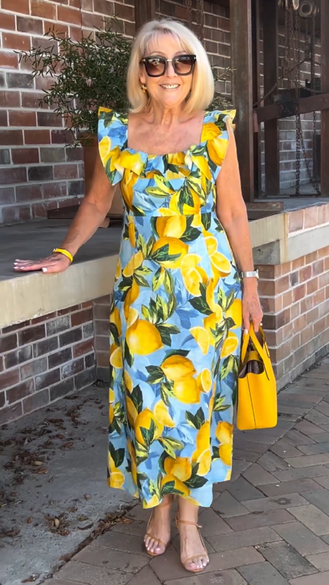 Lemon Print Tunic Dress with Relaxed Fit