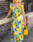 Lemon Print Tunic Dress with Relaxed Fit