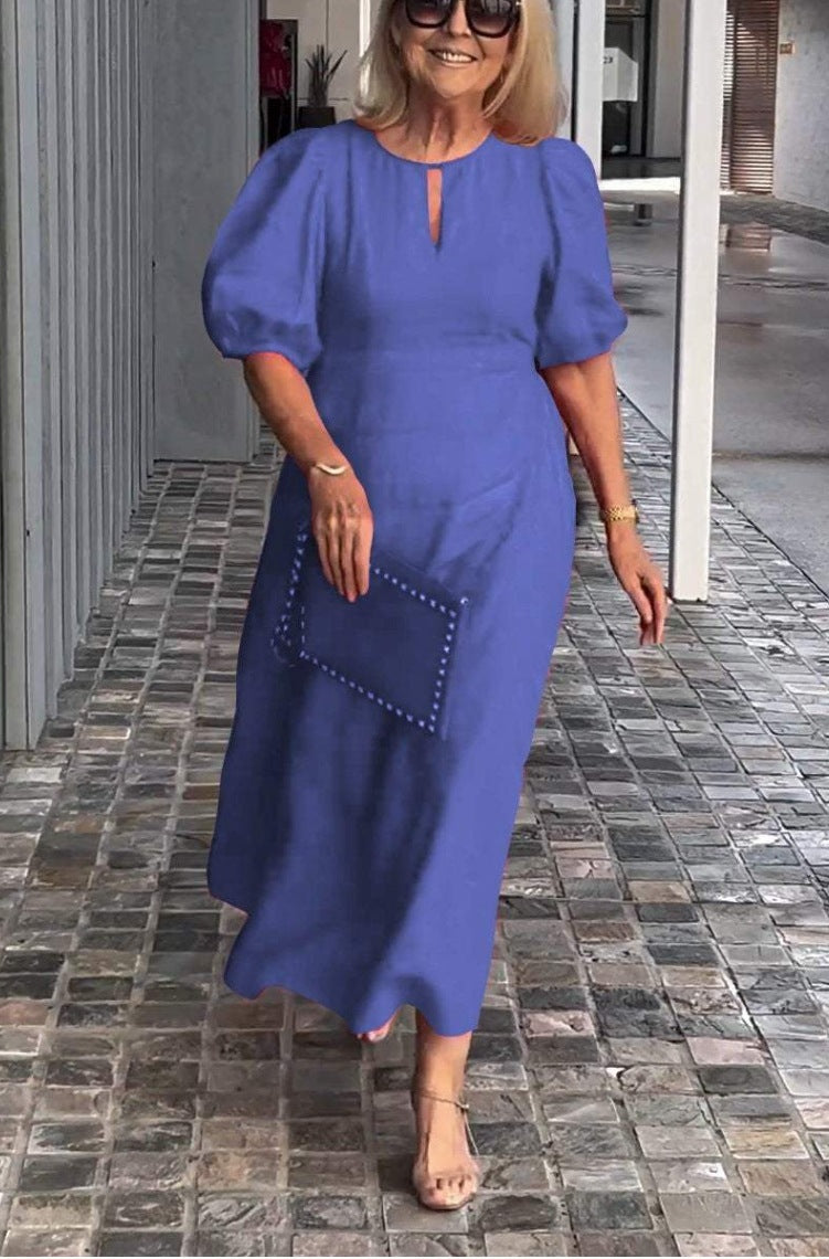 Elegant Dress with Statement Puff Sleeves