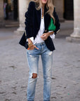 Elegant Velvet Blazer Jacket for Women