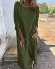 Chic V-Neck Flowy Midi Dress