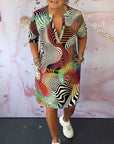 Vibrant V-Neck Flare Dress
