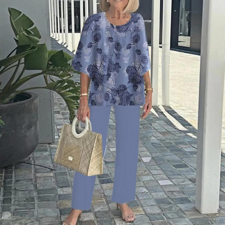 Mid-Sleeve Set Two-Piece