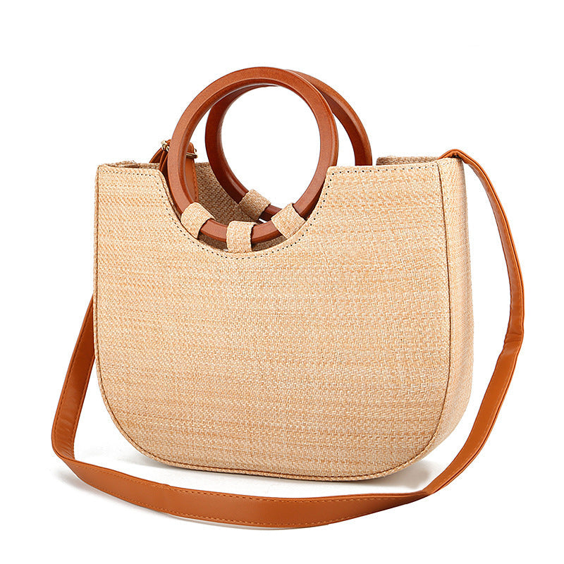 Stylish Wooden Handle Bag with Natural Charm