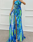 Chic Vibrant Patterned Maxi Dress