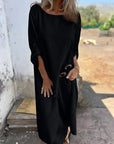 Chic V-Neck Flowy Midi Dress