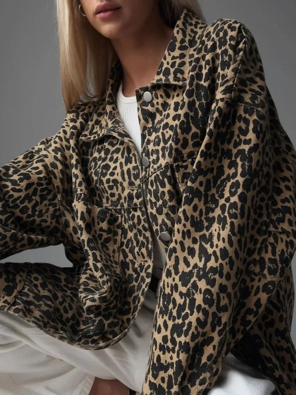 Elegant Leopard Print Jacket