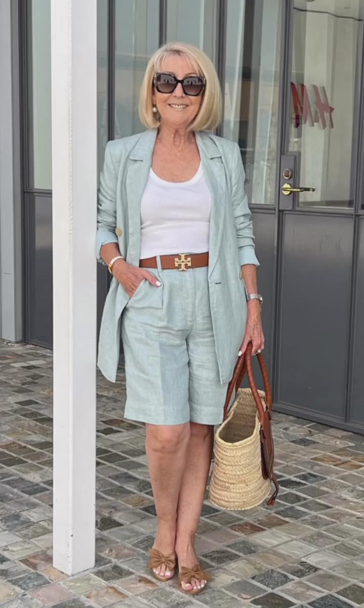 Elegant Suit Shorts Two-Piece Set