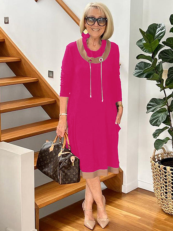 Side Pockets Mid-length Dress