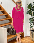 Side Pockets Mid-length Dress