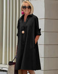 Long Sleeve Pocket Mid-Length Dress