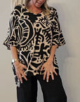 Abstract Botanical Print Loose Top