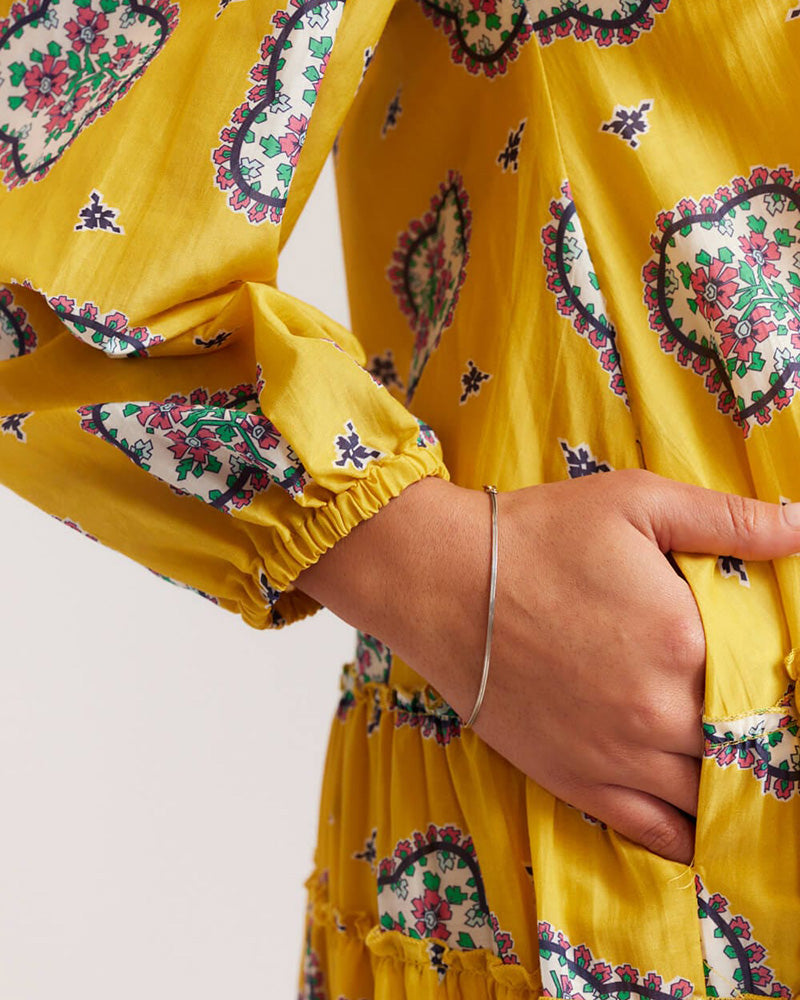 Printed Loose Pleated Dress
