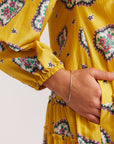 Printed Loose Pleated Dress